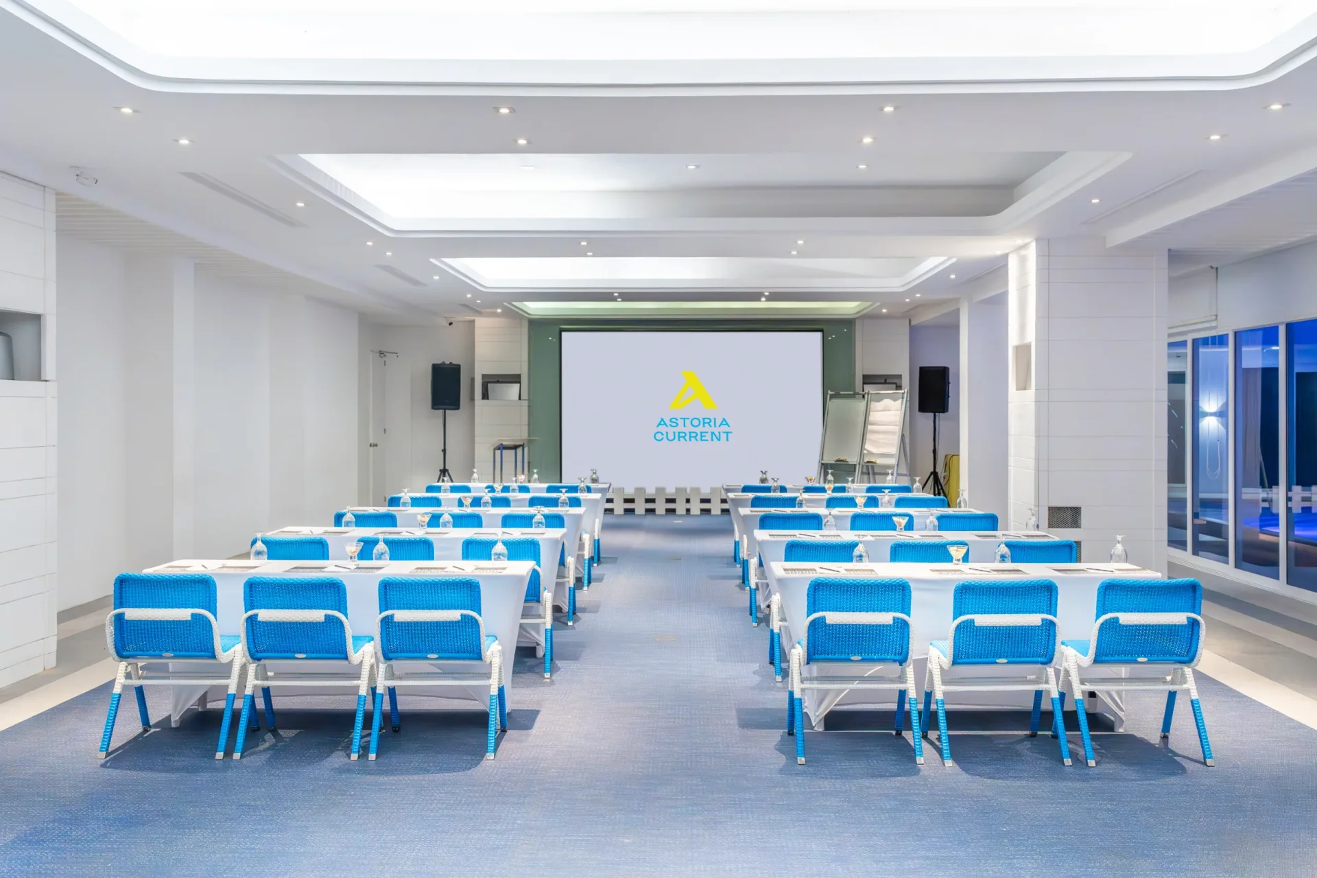 Ballroom with banquet setup